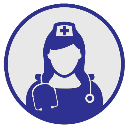 Head and shoulders graphic of a female nurse