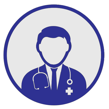 Head and shoulders graphic of a male doctor